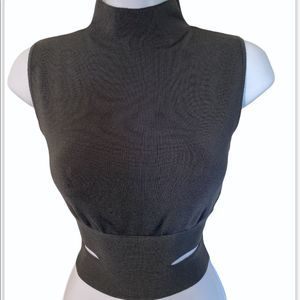 Zara Knit Cut Out Crop Top Trurtle Neck Top